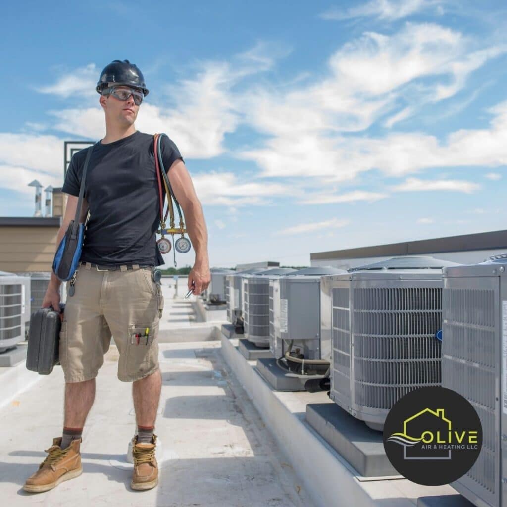 Technician assessing an AC unit for optimal AC Installation Tempe.