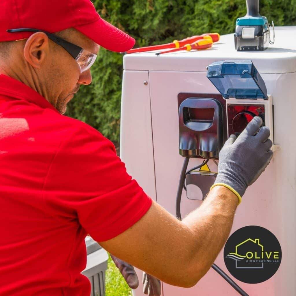 Technician organizing area for AC Installation in Gilbert AZ