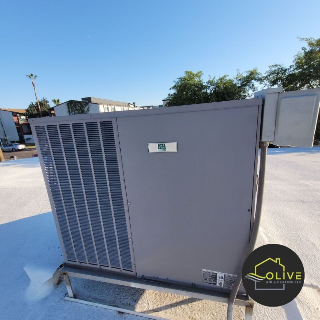 AC repair technician inspecting damaged components of an air conditioning system